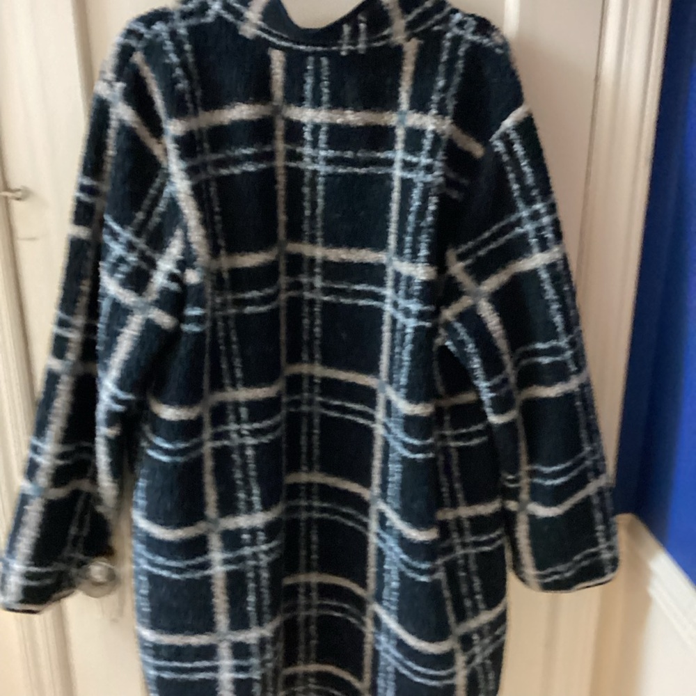 Women’s Sweater Coat- Size 2X- Black/beige-NWT-snap buttons - Picture 4 of 8
